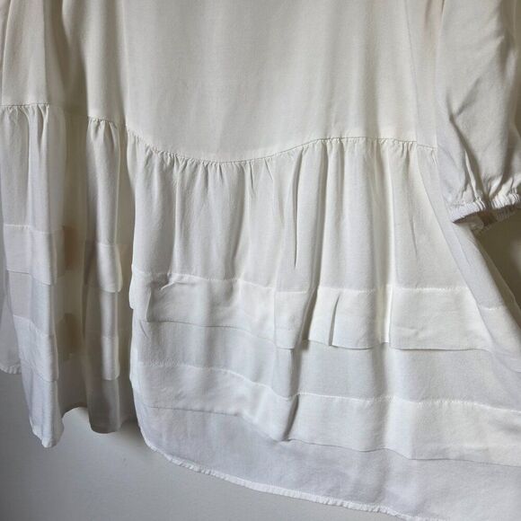 EUC RUSTTYDUSTTY WHITE SQUARE NECK BABYDOLL TIERED TOP SIZE 2XL/XXL - Picture 5 of 16
